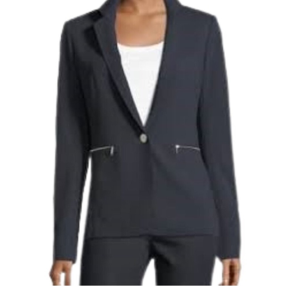 LAFAYETTE 148 New York Black Samson Modern Zip Up Edgy Blazer Women’s Size 4